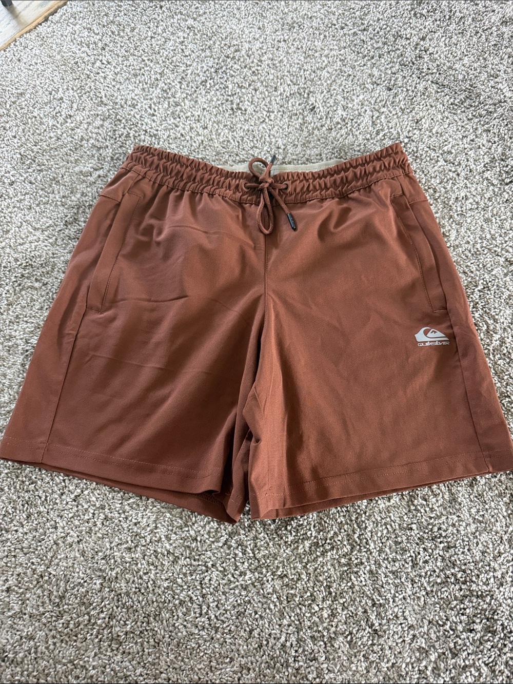 Quiksilver Men's Rust Brown Athletic Drawstring Shorts